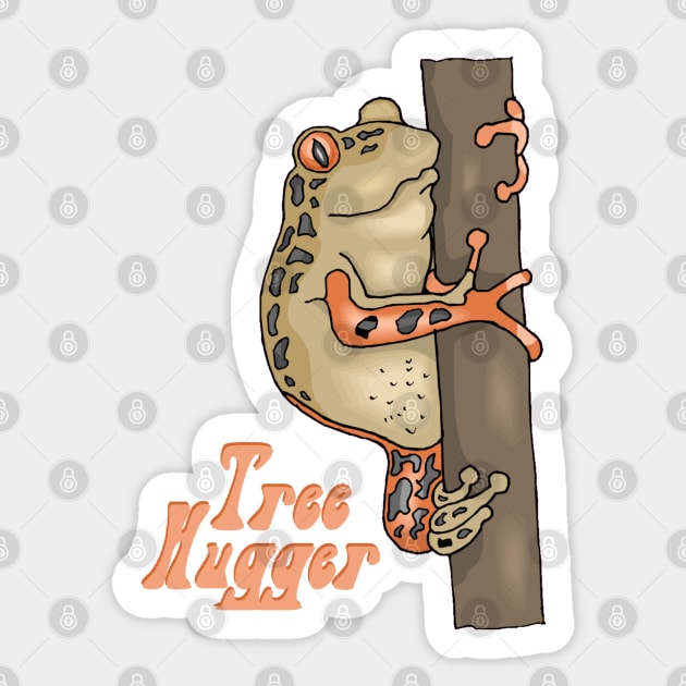 Tree Hugger, Tree Frog Sticker by HolidayBug